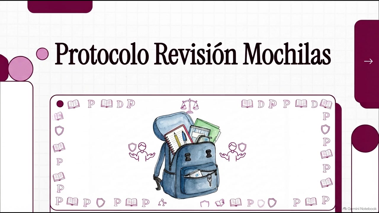 Protocolo de revisión de mochilas del Colegio NSM