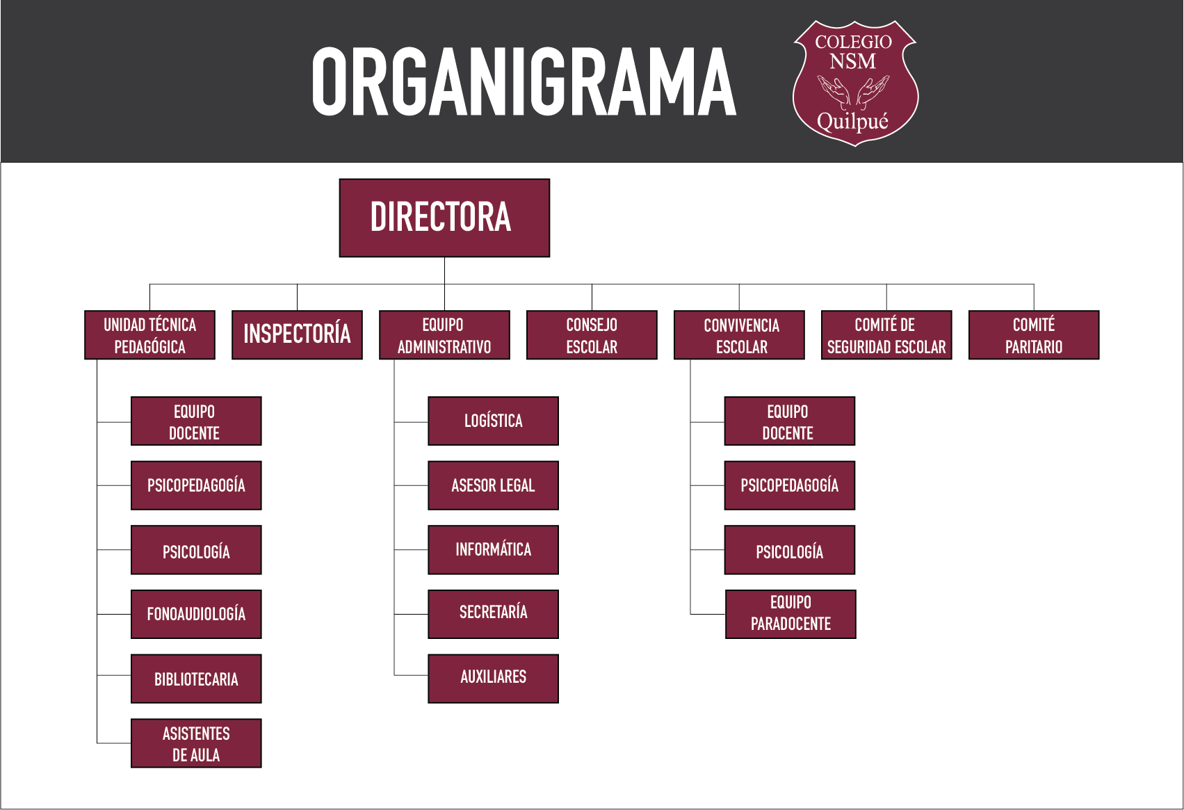 Organigrama Colegio NSM Quilpué