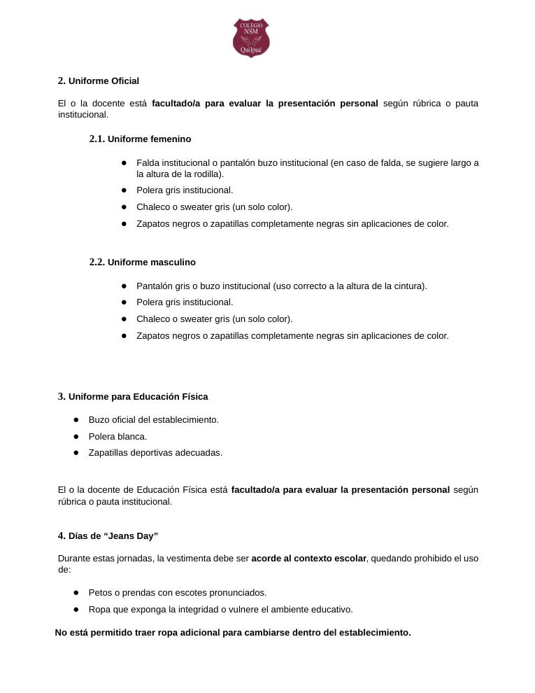 Página 11 del RICE Colegio NSM