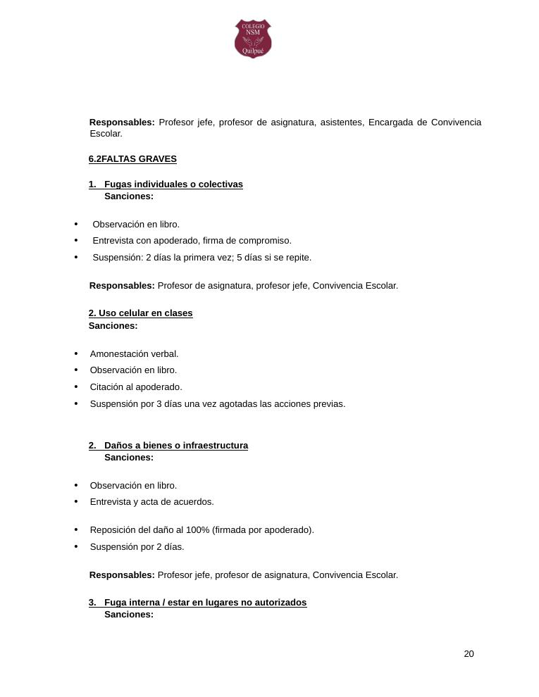Página 20 del RICE Colegio NSM