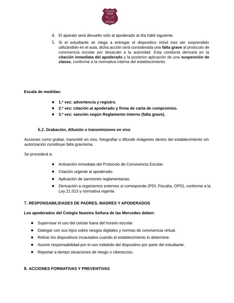 Página 29 del RICE Colegio NSM
