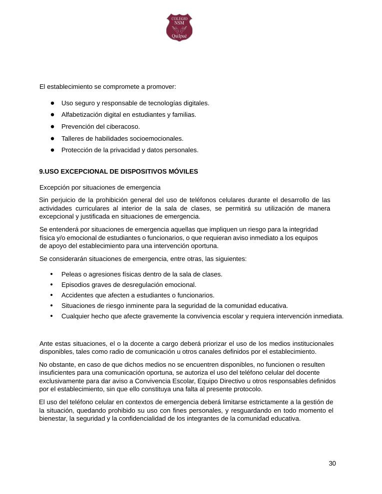 Página 30 del RICE Colegio NSM