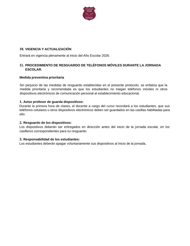 Página 31 del RICE Colegio NSM