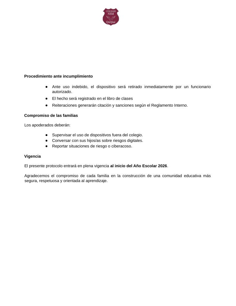 Página 33 del RICE Colegio NSM