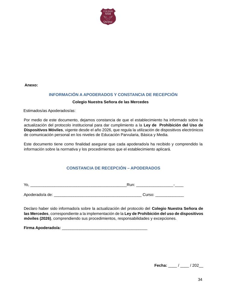 Página 34 del RICE Colegio NSM