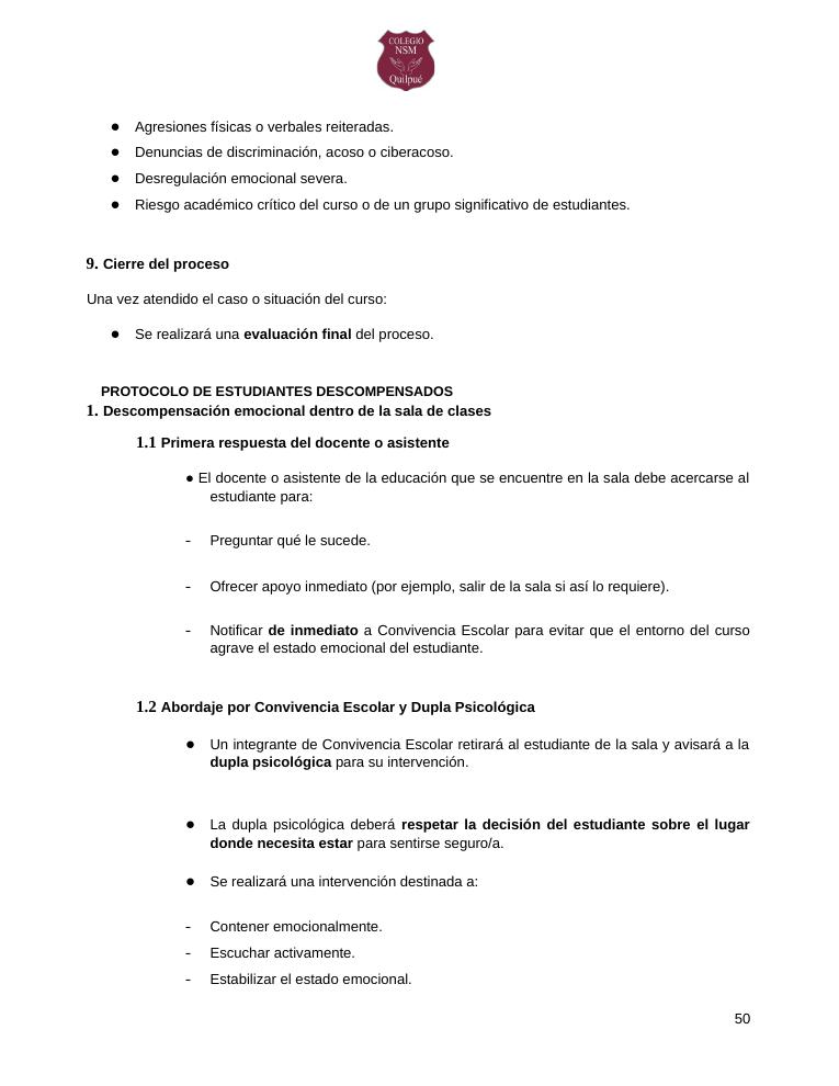 Página 50 del RICE Colegio NSM