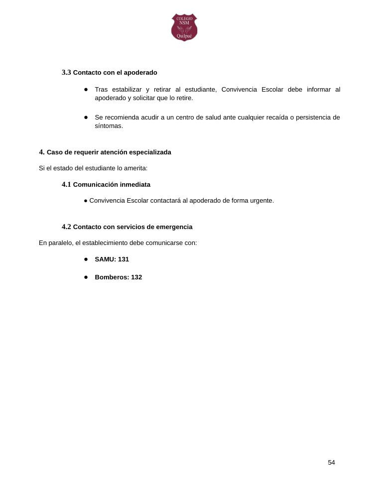 Página 54 del RICE Colegio NSM