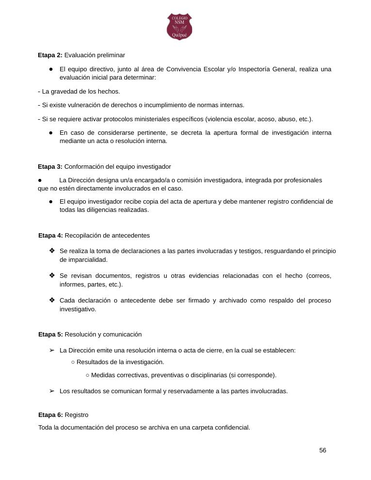 Página 56 del RICE Colegio NSM