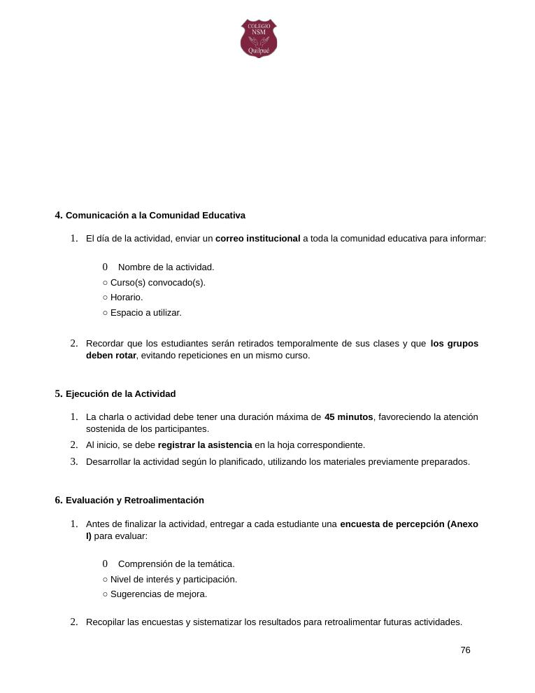 Página 76 del RICE Colegio NSM