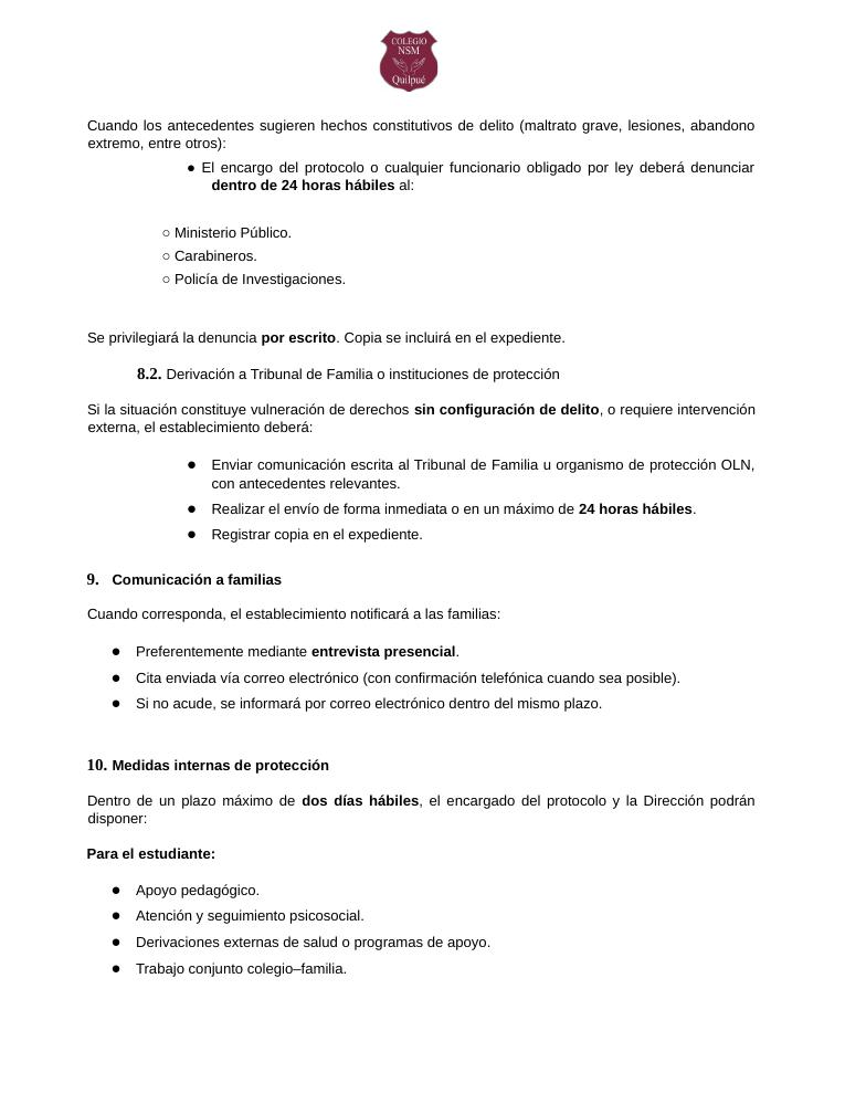 Página 91 del RICE Colegio NSM