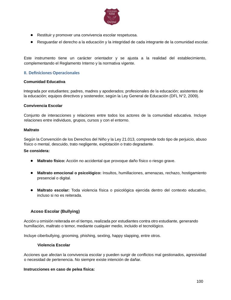 Página 100 del RICE Colegio NSM