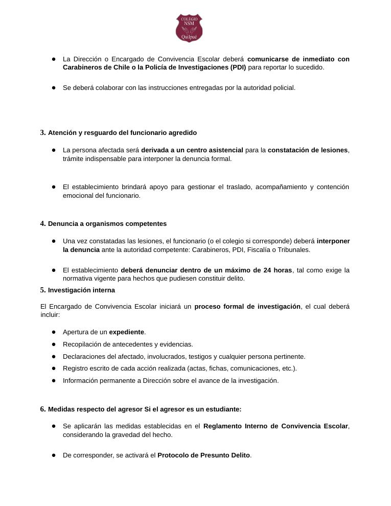 Página 109 del RICE Colegio NSM