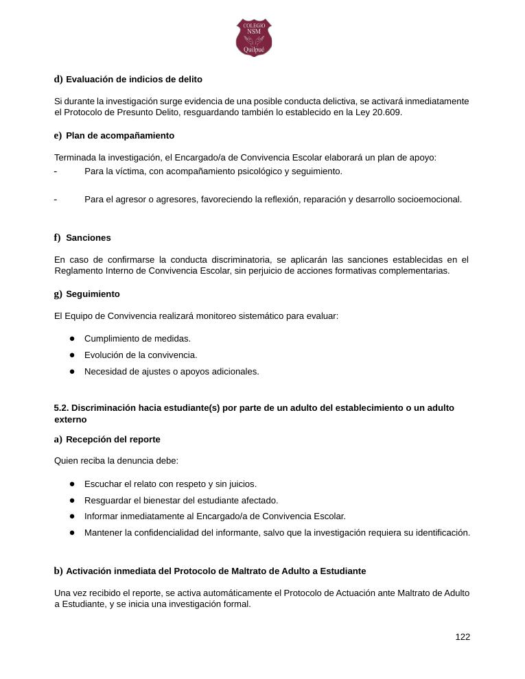 Página 122 del RICE Colegio NSM