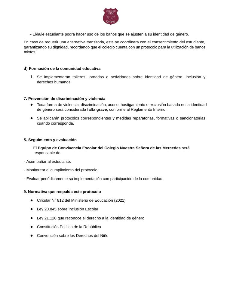 Página 127 del RICE Colegio NSM