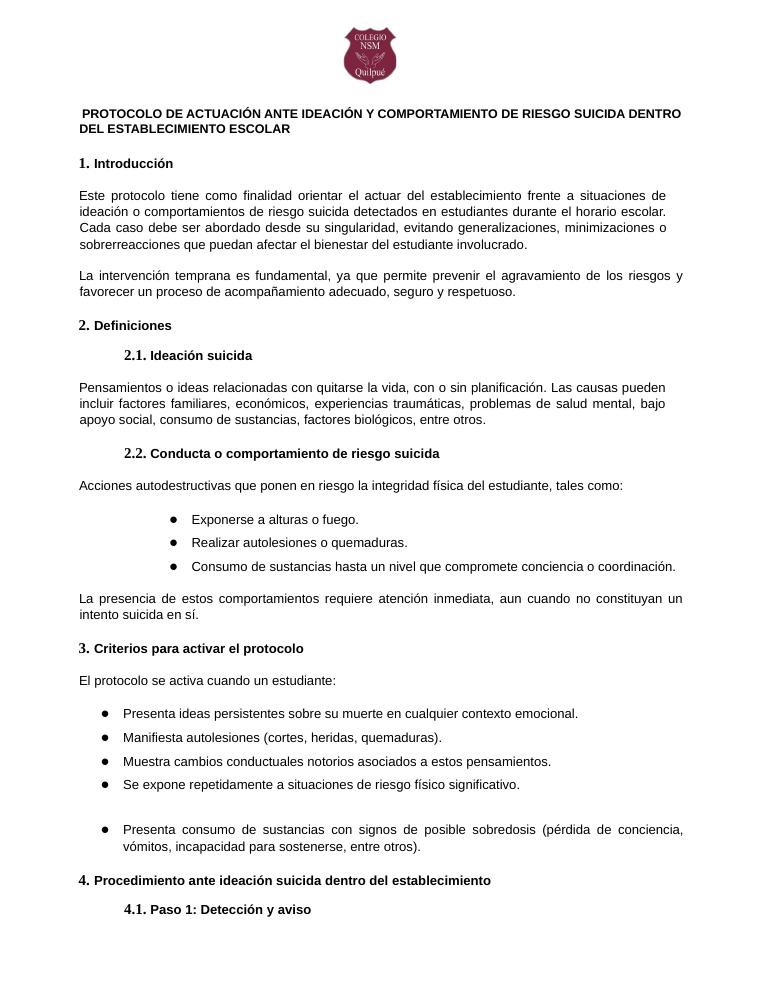 Página 161 del RICE Colegio NSM
