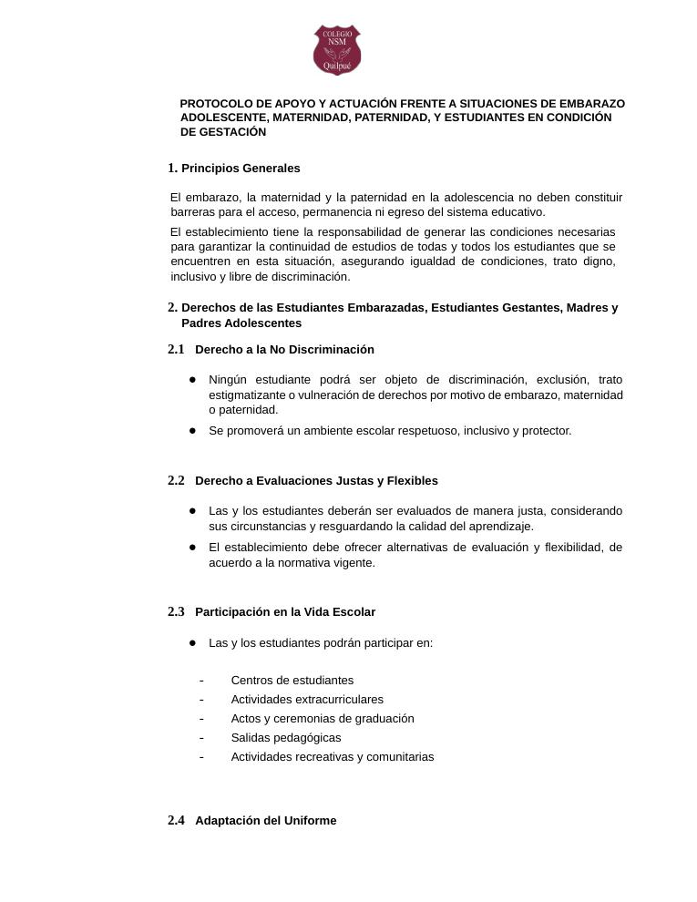 Página 171 del RICE Colegio NSM