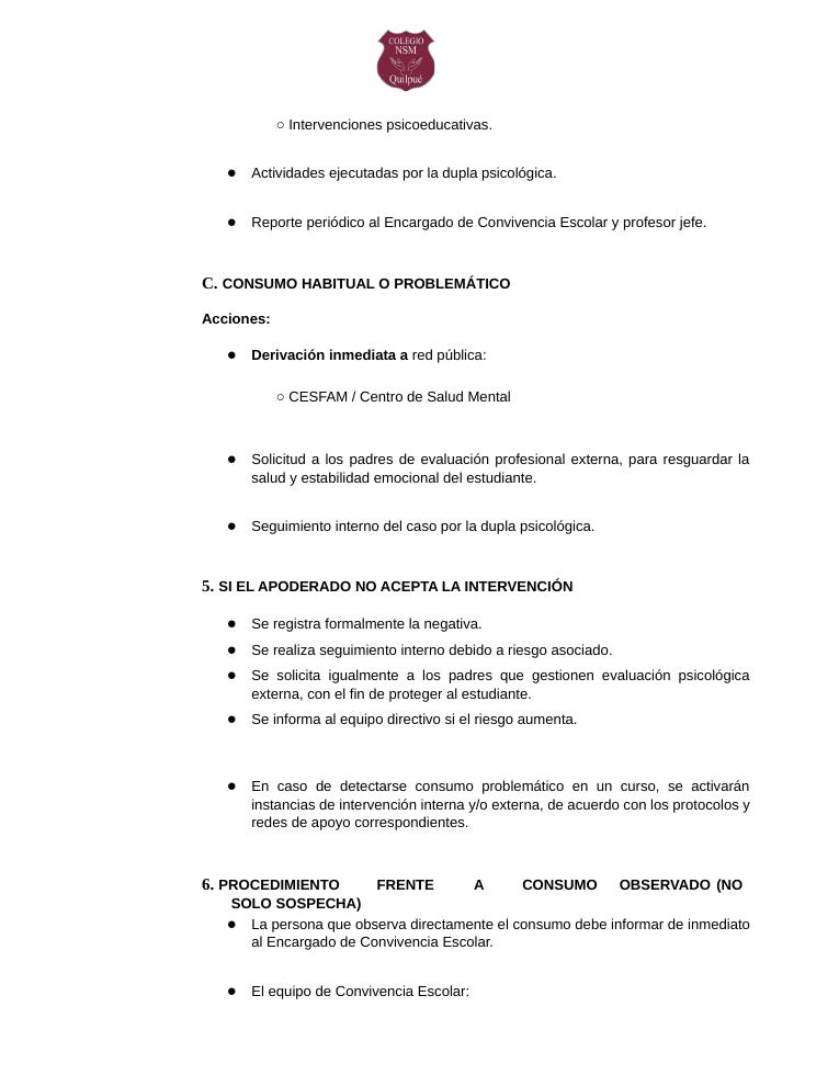 Página 195 del RICE Colegio NSM
