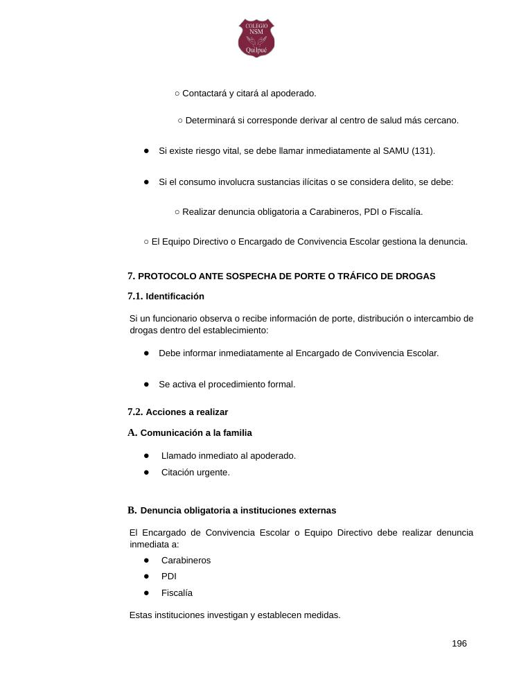 Página 196 del RICE Colegio NSM