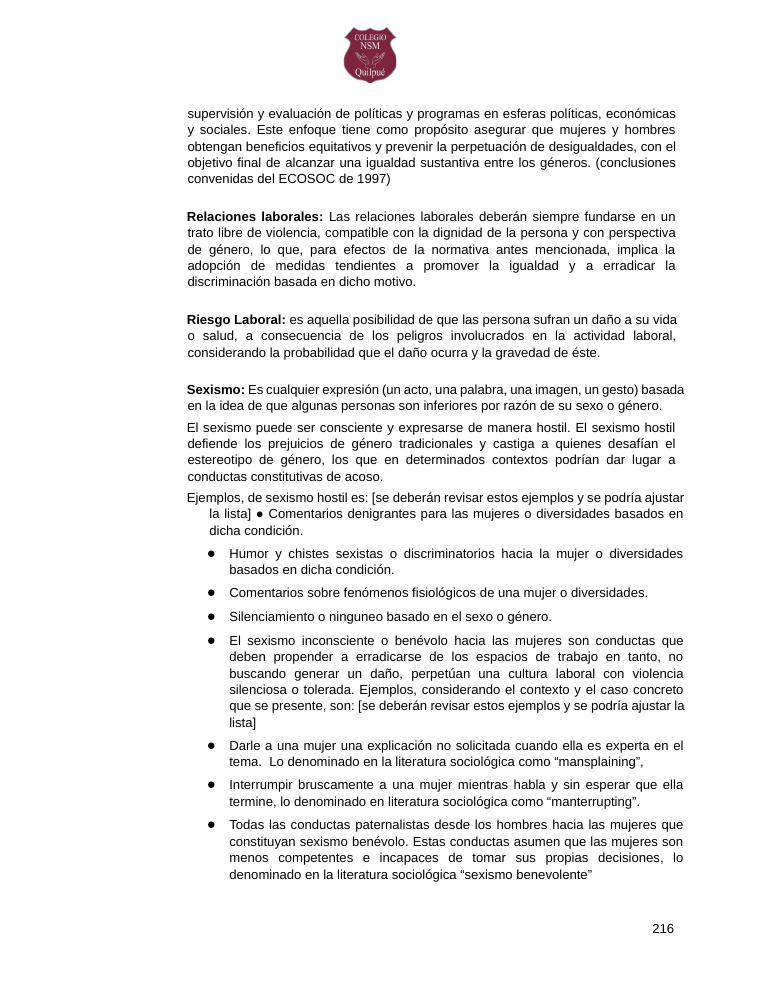 Página 216 del RICE Colegio NSM