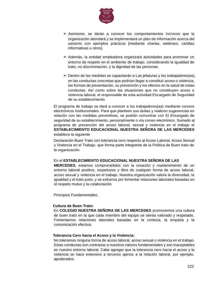 Página 222 del RICE Colegio NSM
