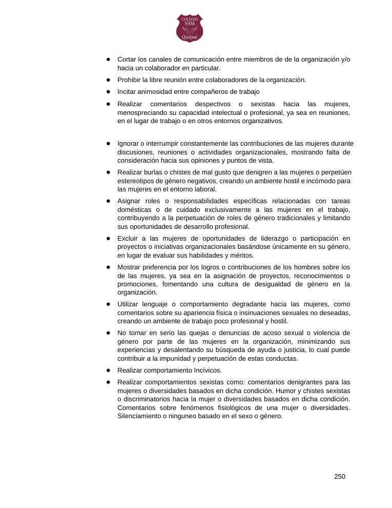 Página 250 del RICE Colegio NSM