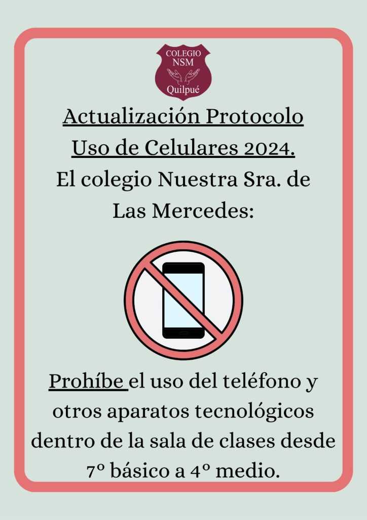 Banner Sobre Prohibición de uso de dispositivos móviles de 7 a 4 Medio